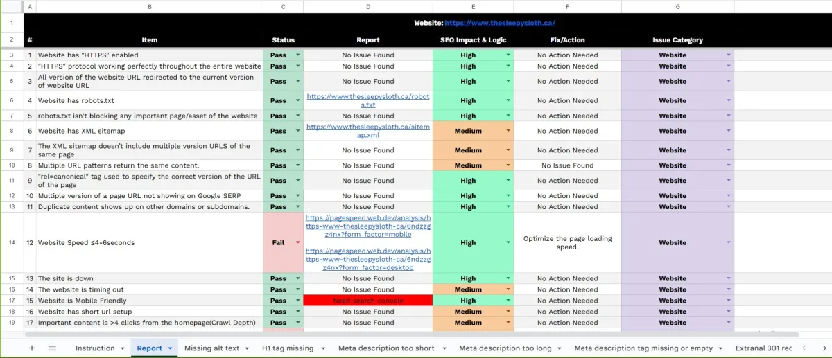 Perform SEO Audit and Fix All the Issues