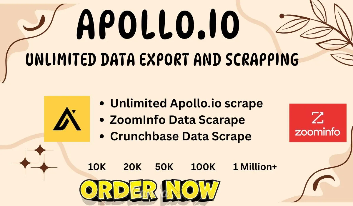 Do Apollo.io Export, ZoomInfo Leads and verified Email service