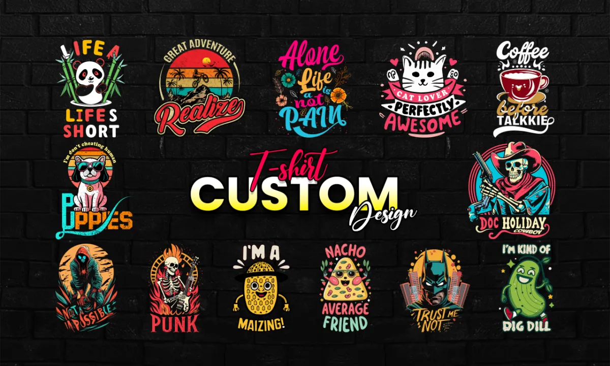 Vintage and custom typography t-Shirt Designs