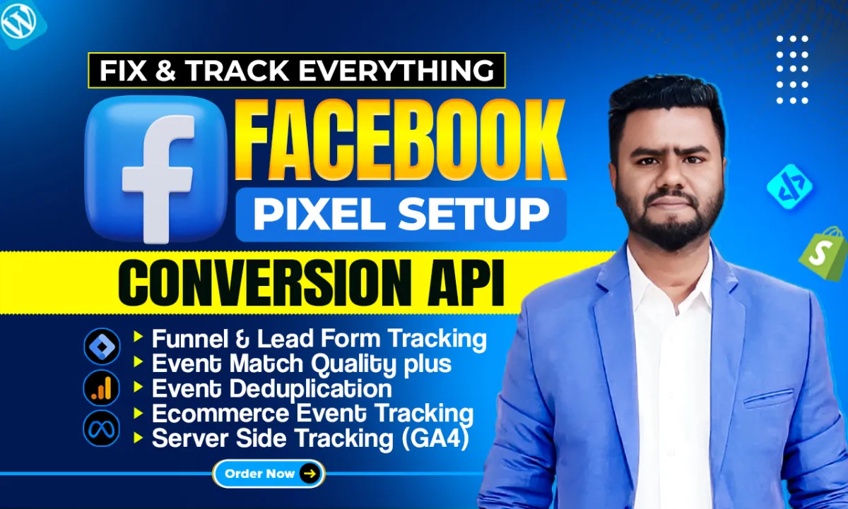 fix or setup meta pixel, ga4 ecommerce, and ga4 server side tracking via GTM