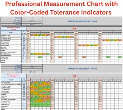 Do Accurate Measurement Chart with Color-Coded Tolerance Indicators