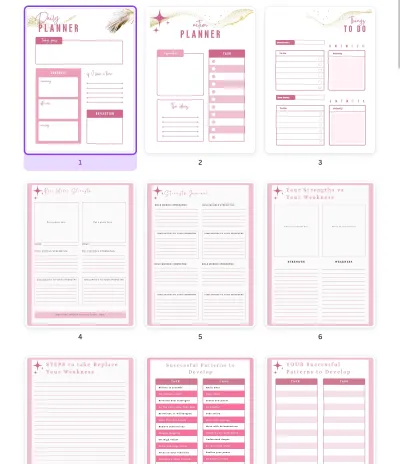 Design Planner journal ebook notebook workbook recipe book and Cookbook on canva